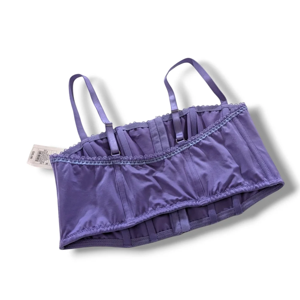 NWT Auden Purple Corset Bra, Sz L - Picture 2 of 9